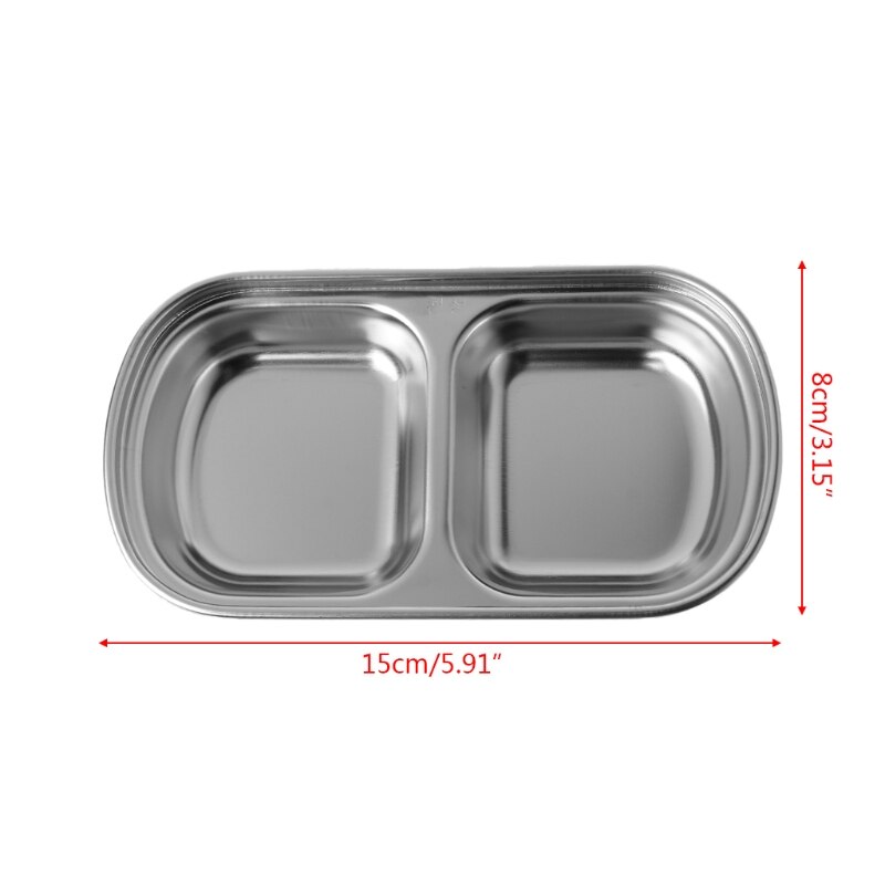 Stainless Steel Salad Sauce Dish Tray Bowl Kitchen Tableware Fruit Plate Tray Dessert Dish: 2