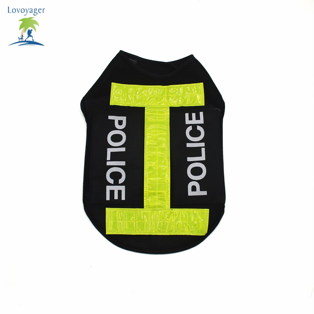 Lovoyager outdoor huisdier kleding mesh security Hond Harnas Verstelbare veiligheid reflecterende Politie Hond Vest Zwart S/M/L /XL