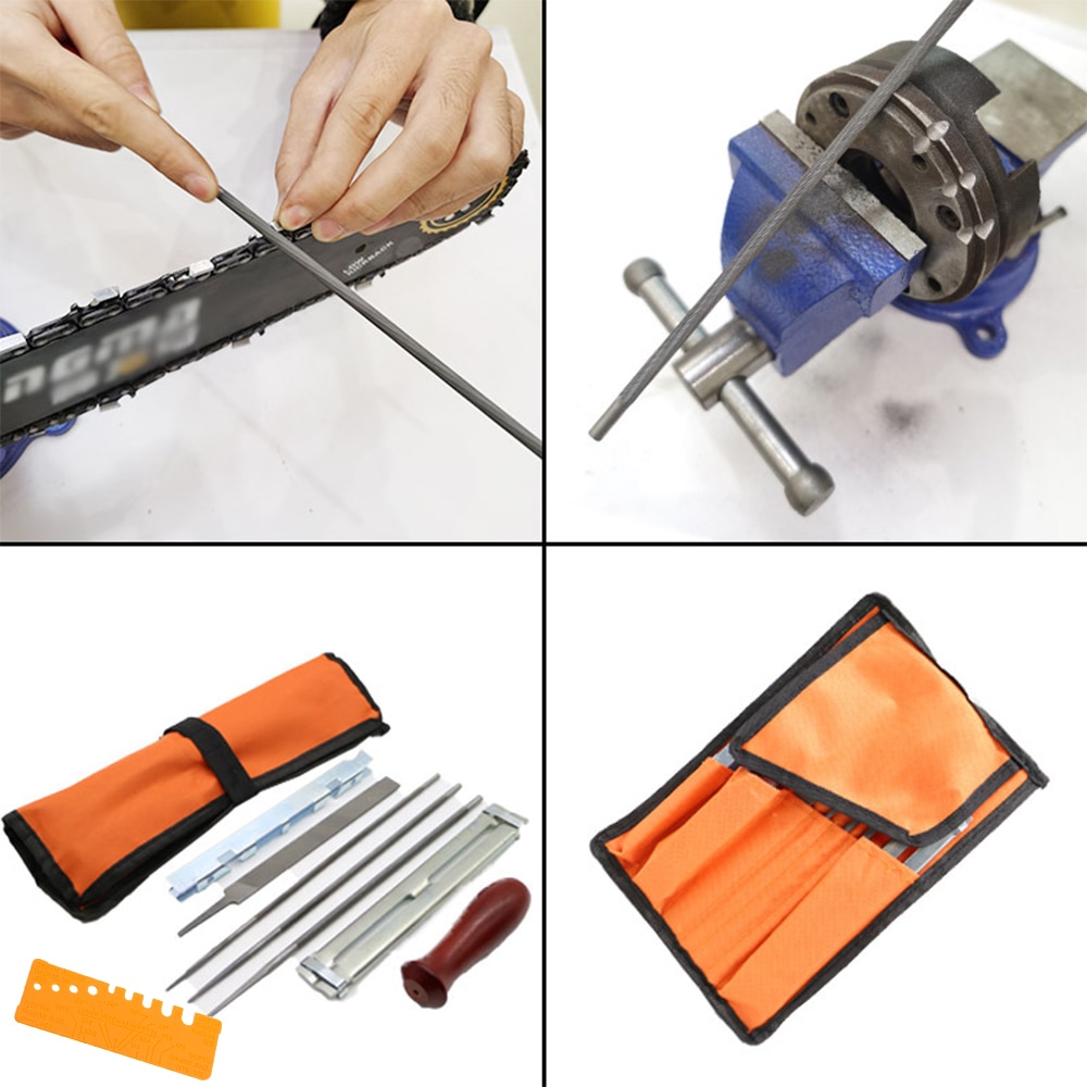RDDSPON Chainsaw Sharpener File Kit 10pcs Set Household Hand Tools Chainsaw Sharpening File Woodworking Chainsaw Teeths Sharp