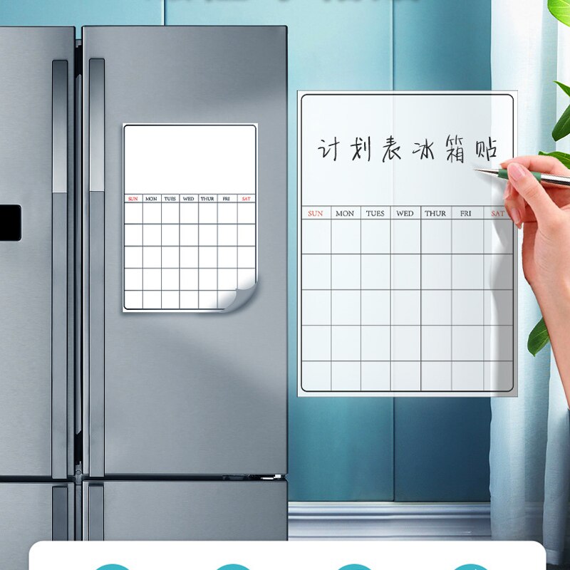 Whiteboard Fridge Magnet Message Board Magnetic Refrigerator White Board Marker Writing Record Weekly Plan Remind Memo Pad