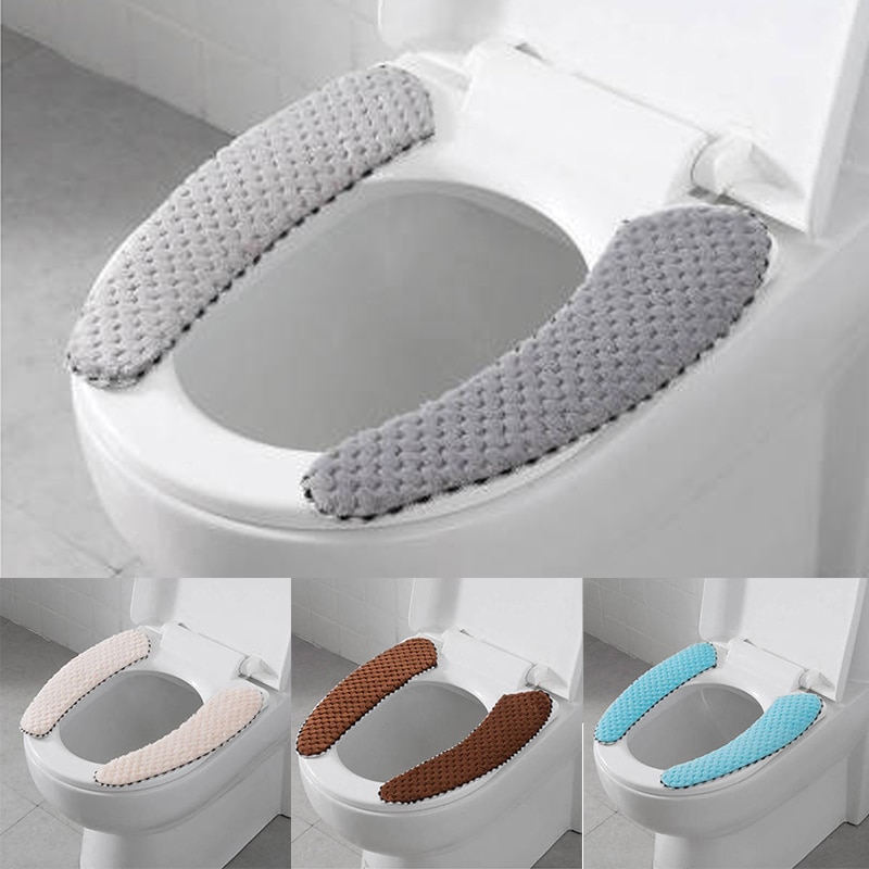 Klistermærker til plyspude til toiletsæder tykkere pudebetræk vaskbare mærkater badeværelsesvarmer fas 6