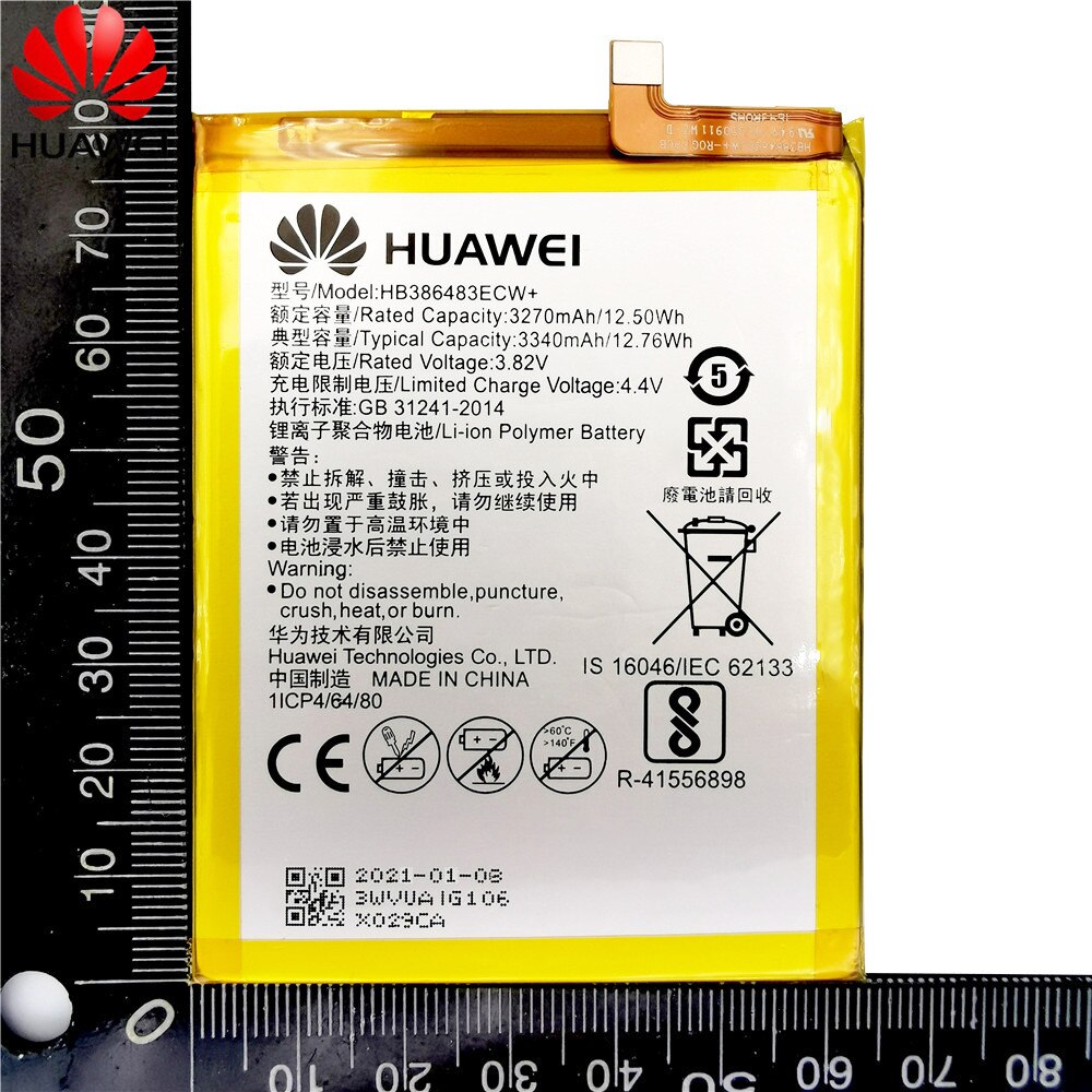 HuaWei 100% Original Battery HB386483ECW For Huawei Honor 6X G9 plus Maimang 5 3340mAh Replacement Phone Batteria Akku Fast Ship