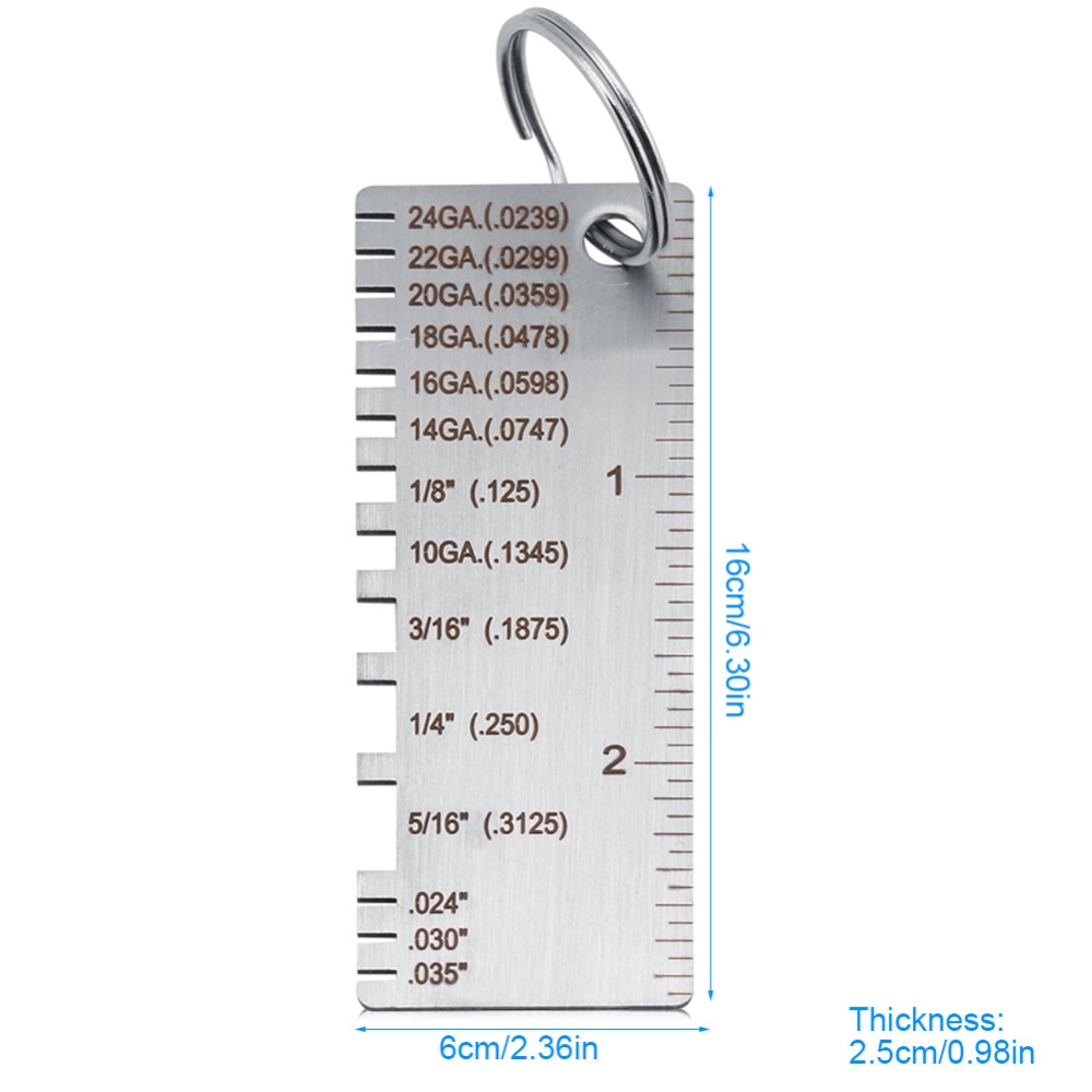 Stainless Steel Wire Metal Sheet Thickness Gauge Welding Gage Plated Size Inspection Metal Measuring Tools