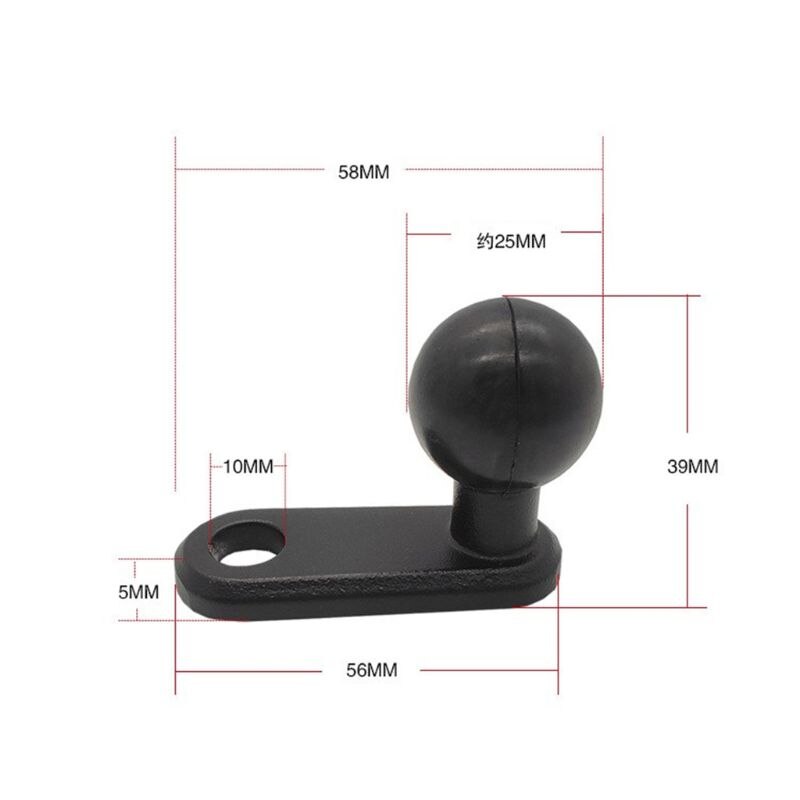 L Shape Aluminum Base Holder Ball Head Rearview Mirror RAM Mount for Motorcycle