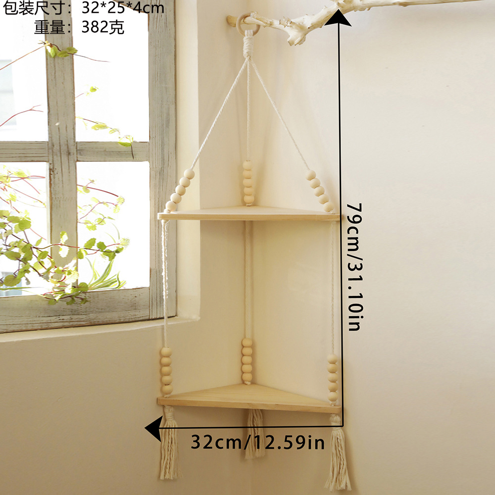 Estante de almacenamiento Triangular de madera, estante para maceta, decoración del hogar, estantes flotantes, decoración estética para habitación, accesorios artísticos de pared para jardín: Verde manzana