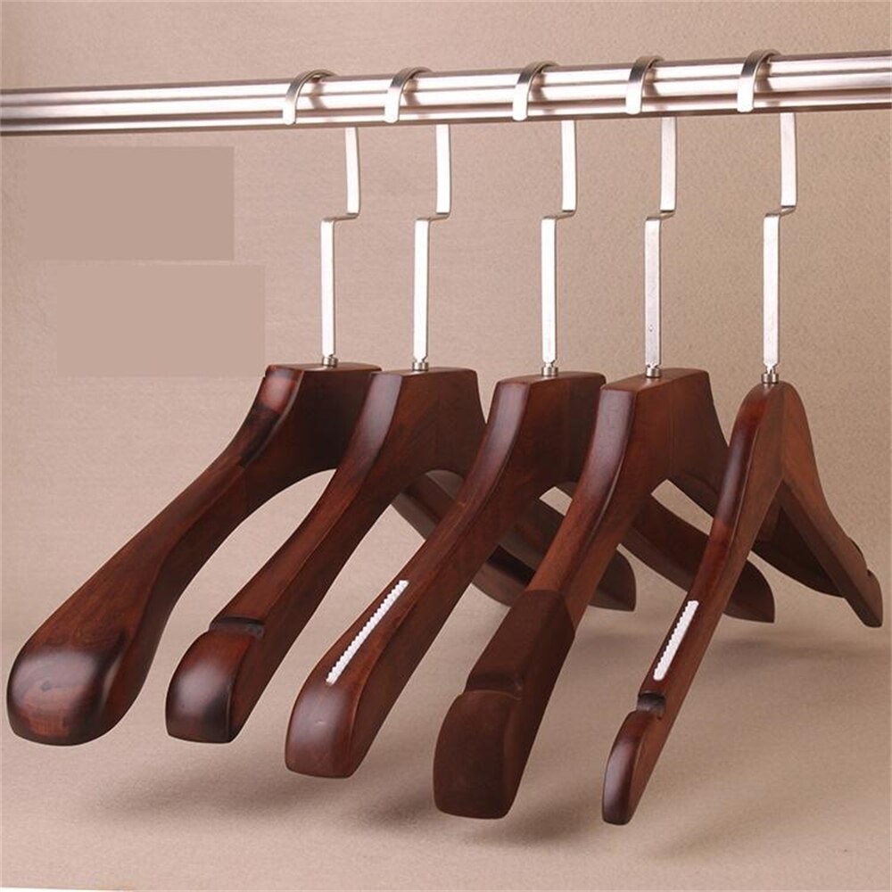Wooden Coat Hanger Hooks Solid Wood Skid Proof Clothing Hanger For Adults And Men Store Coat Rack Hanger Rack