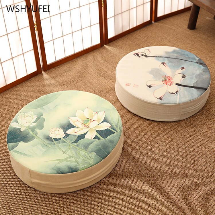 Coussin de méditation en futon chinois, épais, lavable, rond, pour la baie vitrée, le culte, le bouddha, le tatami