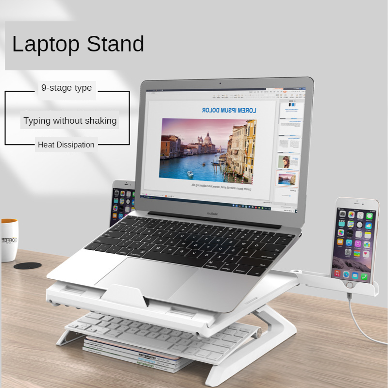 Hoogte Verstelbare 17 Inch Laptop Stand Houder Voor Macbook Laptop Draagbare Ergonomische Opvouwbare Notebook Stand Cooling Pad Beugel