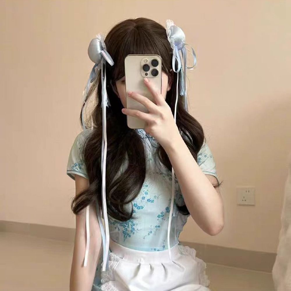 Lazo de encaje Chun-Li Clip para moño de pelo Cheongsam tocado con volantes horquilla de estilo chino accesorios para el cabello pasadores