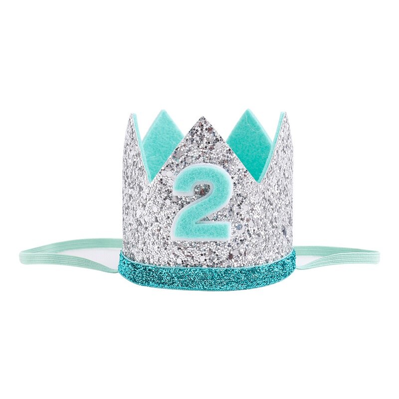 Gutter første bursdag sølv blå krone barn gylden blå 1st bursdag gutt antrekk til kake smash sparkle kongelig bursdagsfest hatt