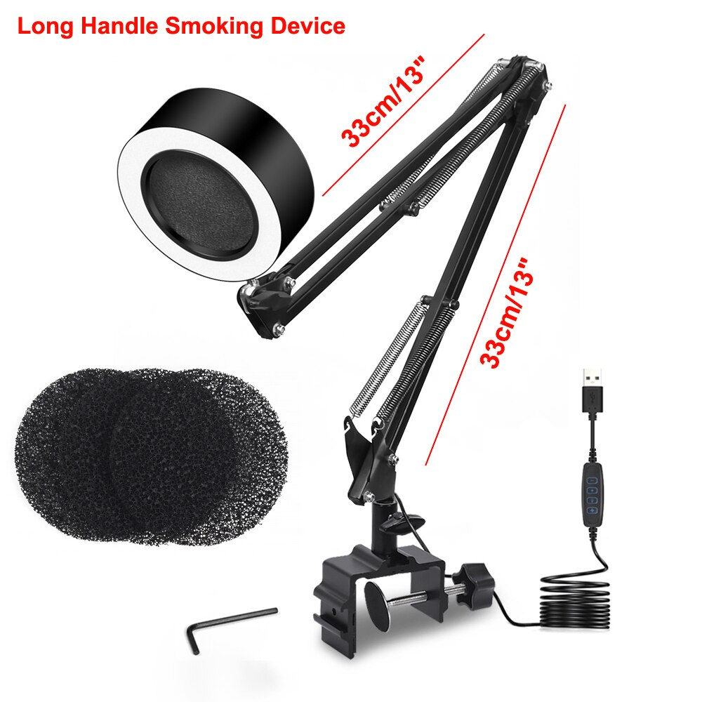 Newacalox lödkolv rökabsorbent usb rökavskiljare med 3 st kolfilter svamp 3 färger led ljus för svetsarbete: N -330-bk9