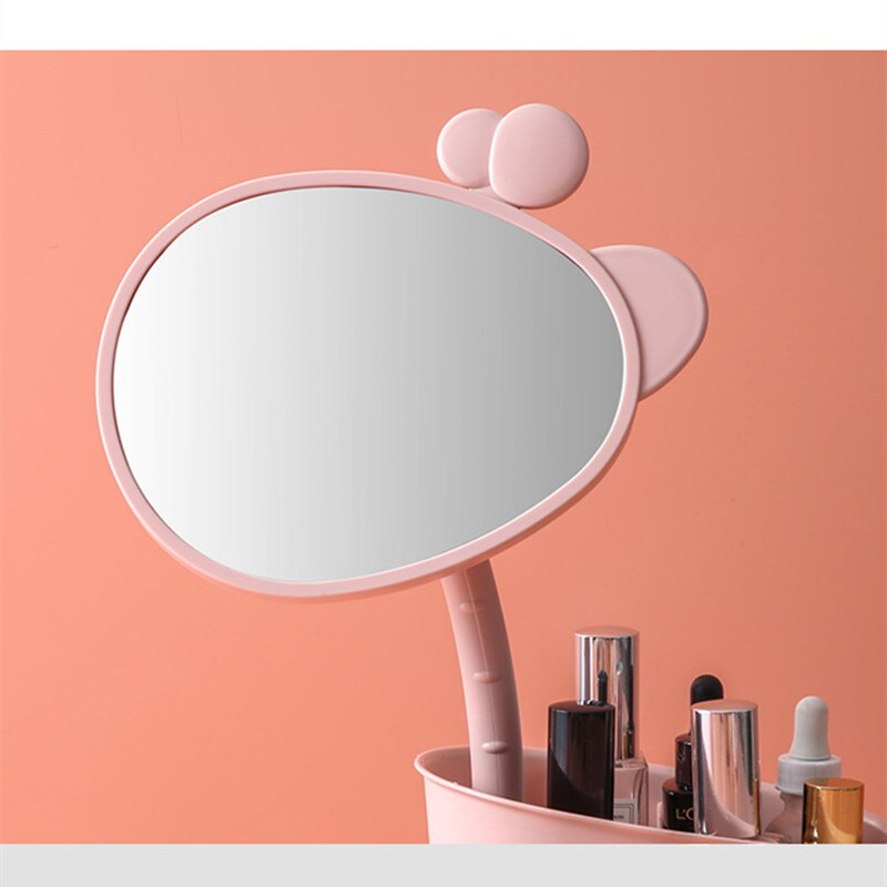 Skrivebords makeup spejl makeup spejl bærbart sammenklappeligt lille spejl smart spejl badeværelse makeup spejle ovalt spejl