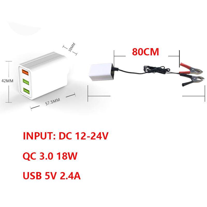 DC Car Battery Power 12V 24V Convert To 5 V USB Adapter Faster Charge Buck Converter Outdoor Charger for Mobile Phone Camera