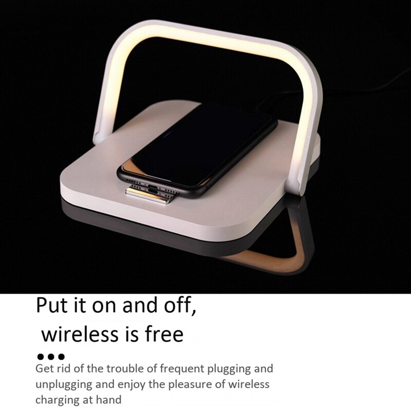 2-in-1 Table Lamp with Wireless Charger for iPhone - Foldable 5-Speed Warm Light Dock Station