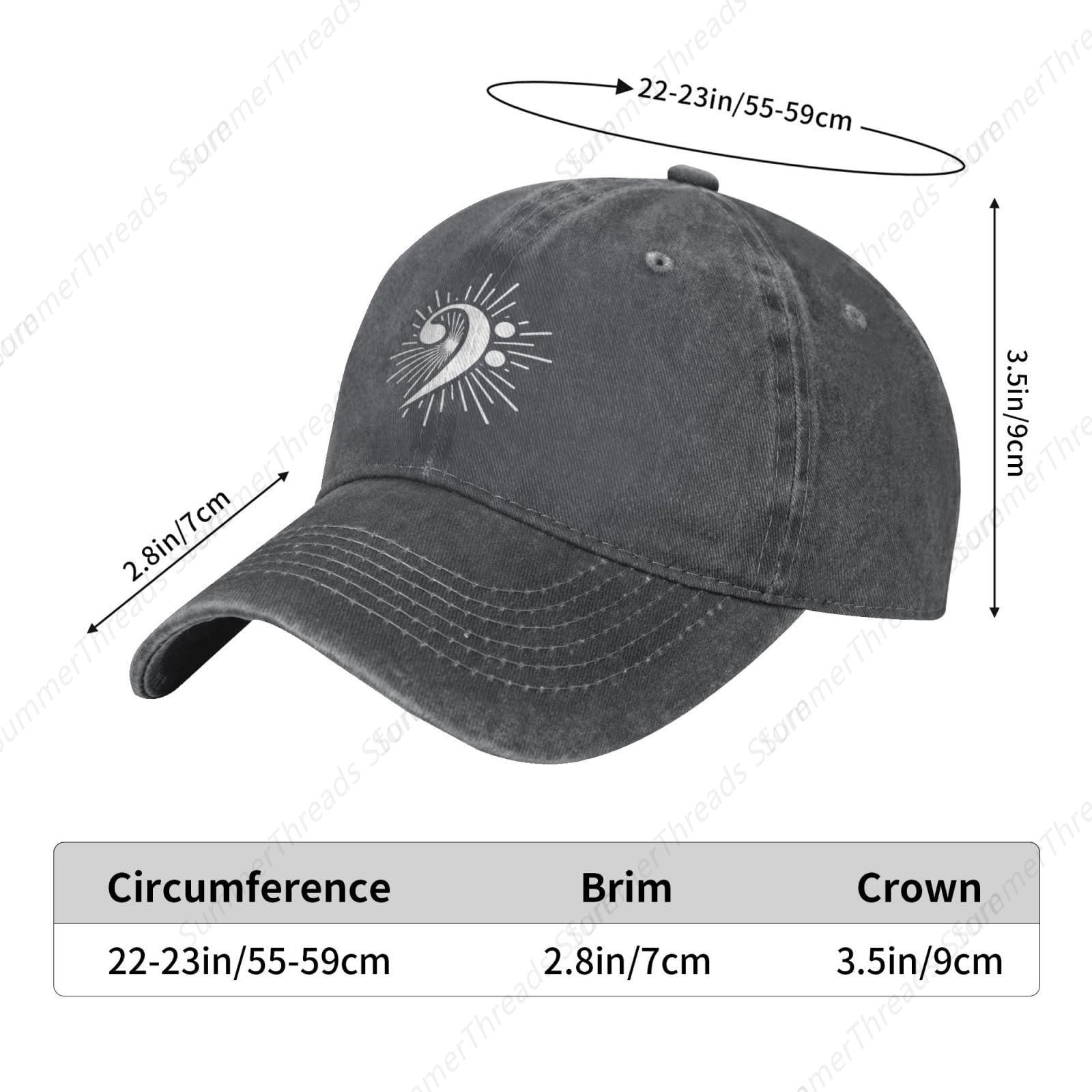 Bass Clef Music Logo Hat Vintage lavado desgastado gorra de béisbol golf papá sombrero para hombres mujeres