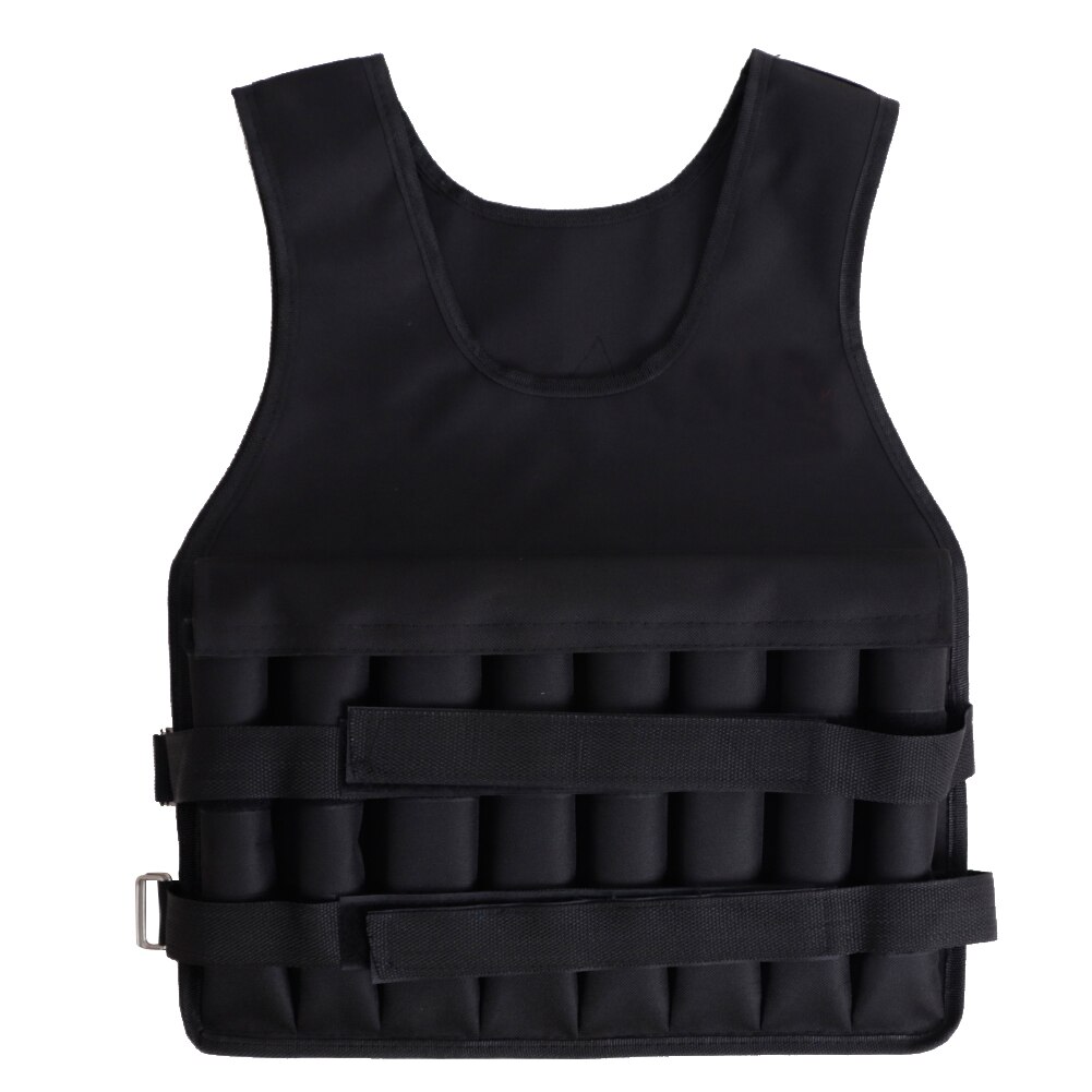 Adulte 20kg chargement pondéré gilet réglable sable gilet pour boxe entraînement Fitness équipement gilet veste sable vêtements: Black