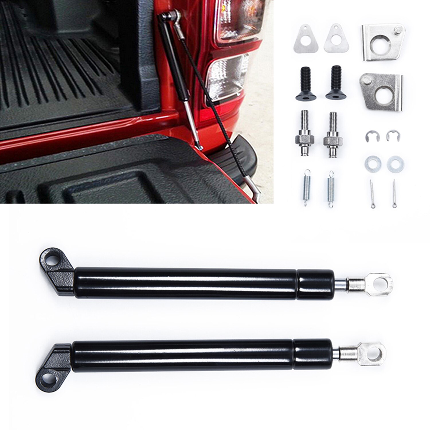 2x Rear Trunk Tail Gate Slow Down Gas Shock Easy Up Strut Kit For FORD RANGER T6