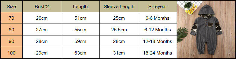 Baby Spring Autumn Clothing Newborn Infant Baby Boy Girls Kid Camouflage Long Sleeve Hooded Button Pockets Romper Winter Warm