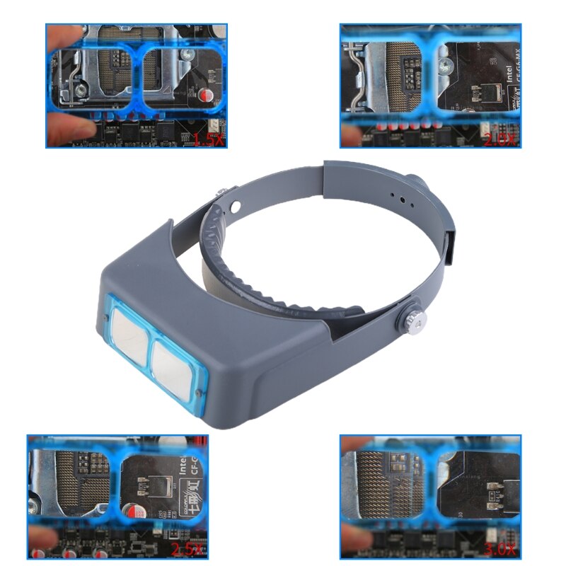 Head-mounted Welding Repair Magnifier Head Band Optivisor Eye Loupe 4 Lens