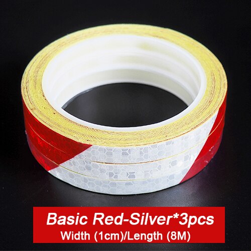 VICTGOAL Bike Stickers Decals Reflective Stickers Strip Bicycle Reflective Tape Sticker Bicycle Wheel Bike Bicycle Accessories: RedSilver 1cm 3pcs