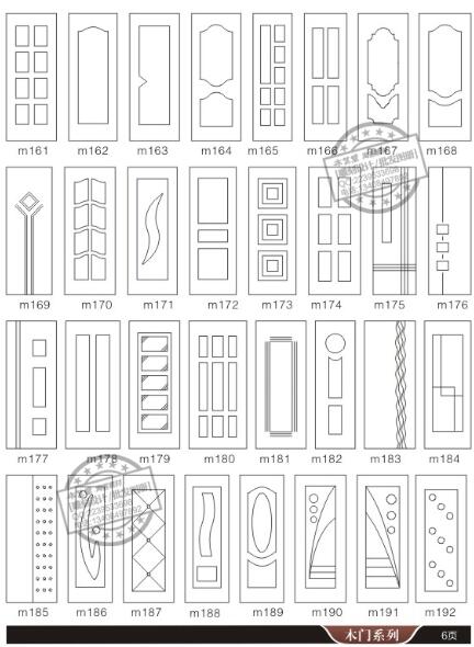 192 pieces door decor drawing vector diagram DXF E... – Grandado