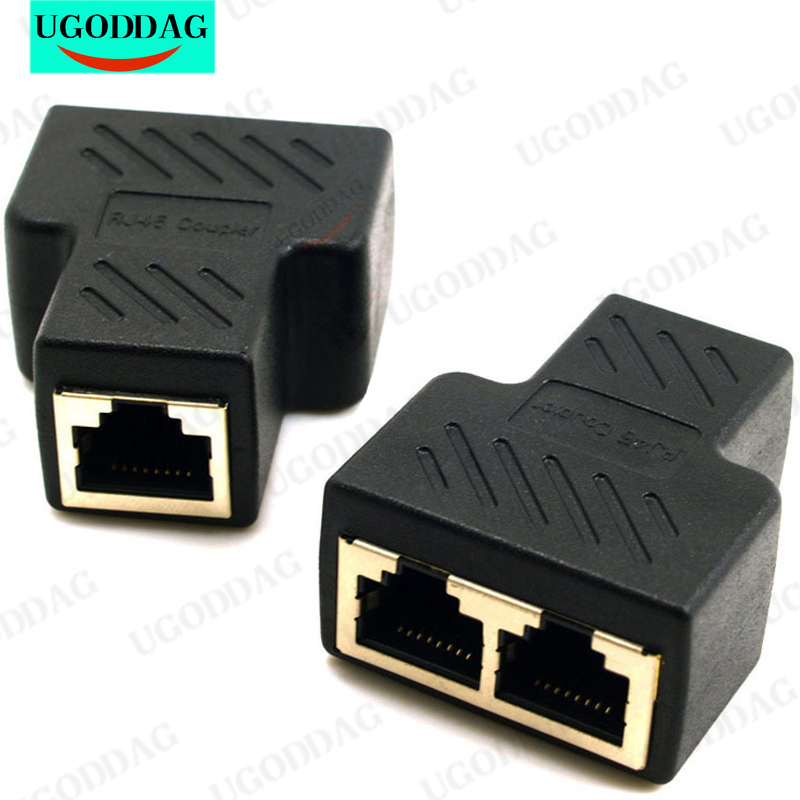 1Pcs 1 Naar 2 Manier Lan RJ45 Extender Splitter Ethernet Adapter Voor Internet Kabel Verbinding 1 Ingang 2 Uitgang
