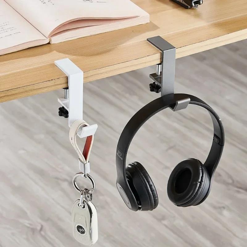 Adjustable Desk Edge Hook Gaming Headset Desk Hanger Backpack Storage Hanging Multi Hook Holder Punch-free Home Office Organizer