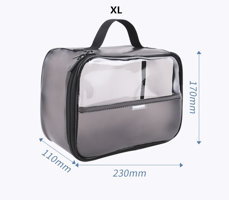 Women Cosmetic Bag Transparent PVC Makeup Bag Set Travel Wash Kit Storage Organizer Pouch Toiletry Box Bag Tote Handbag Pouch: XL