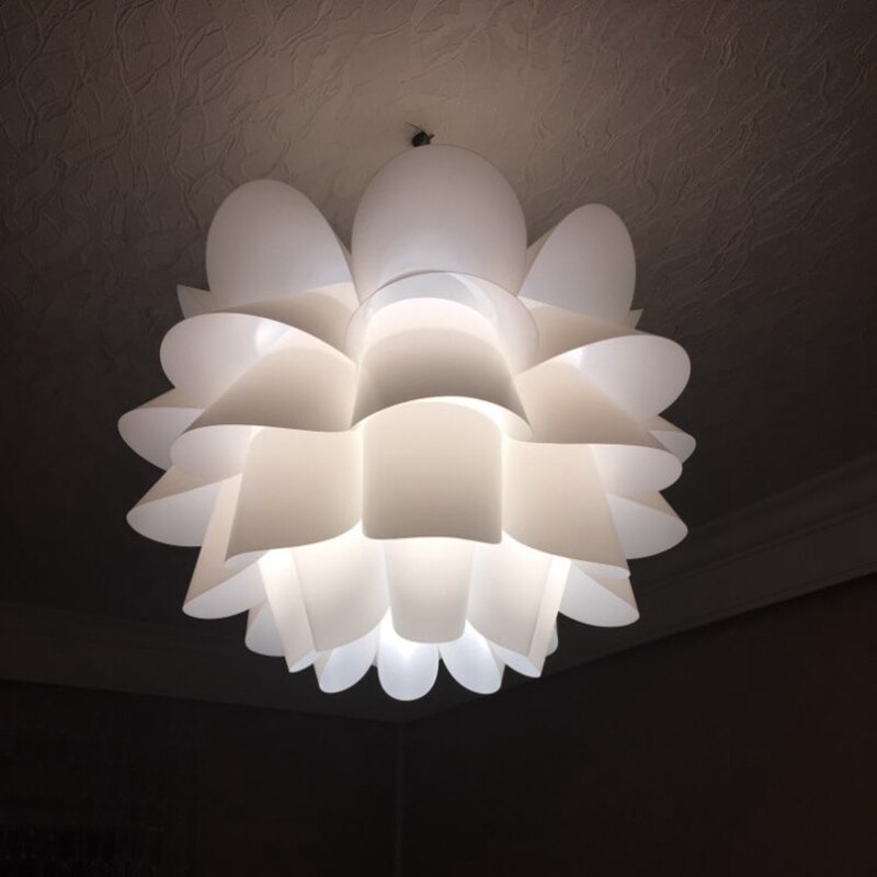 Art bricolage Lotus fleur abat-jour moderne pendentif lumière ombre blanc abat-jour suspension lampe chambre maison décoration de la maison