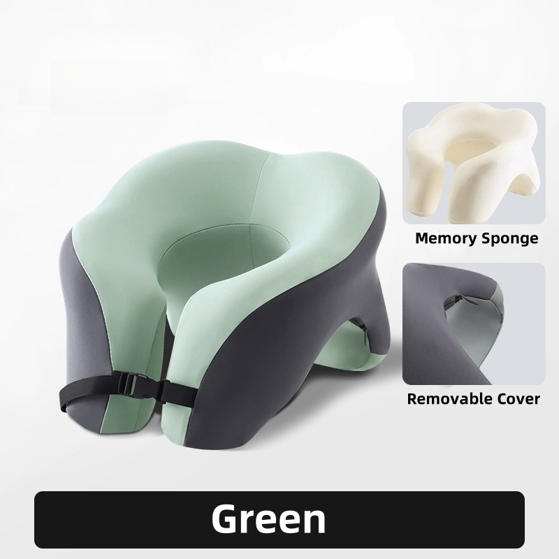 Portable U-shaped Travel Pillow Memory Foam Sleeping Pillows Office Nap Pillow Car Airplane Neck Cushion Ergonomic Head Support: black