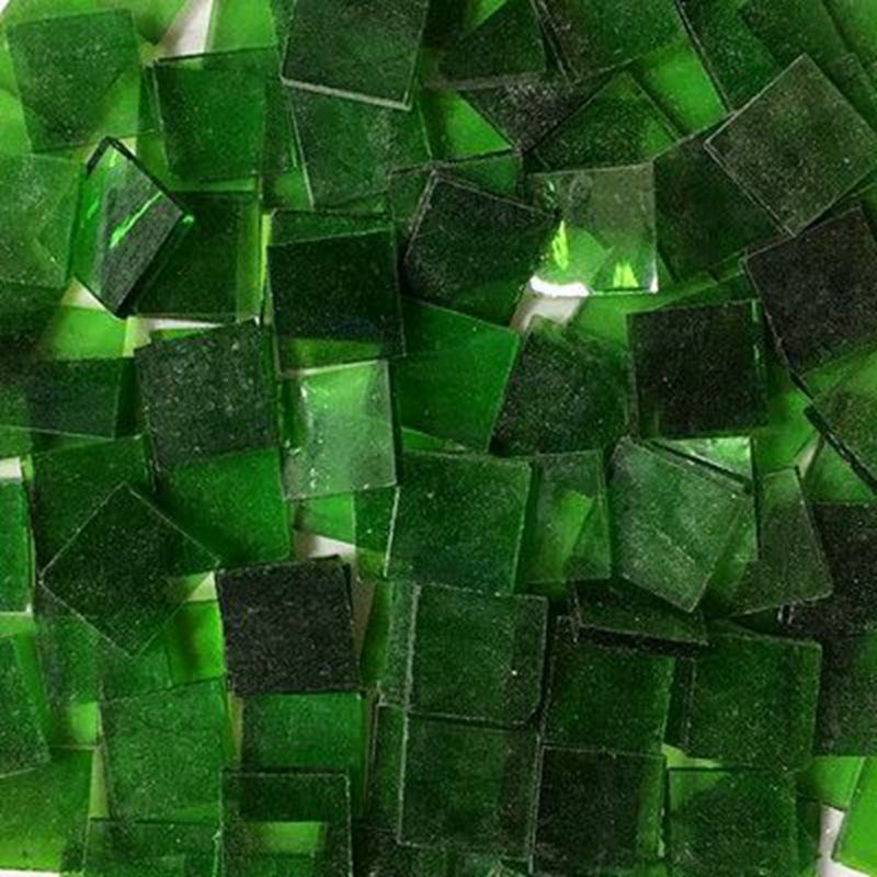 50 stk diy flerfarvet mosaik indlæg fliser væg håndlavede materialer glas glimmer stykke almindeligt collage håndværk 1.5cm zxy 9847: Grøn
