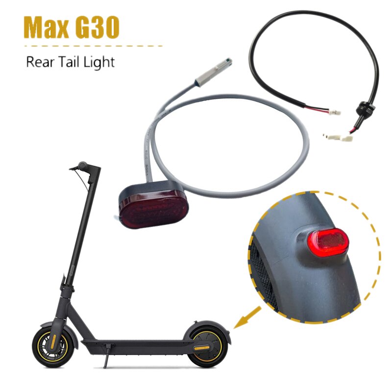 Novel-Elektrische Scooter Achterlicht Waarschuwing Lamp Led Achterlicht Voor Ninebot Max G30: Default Title