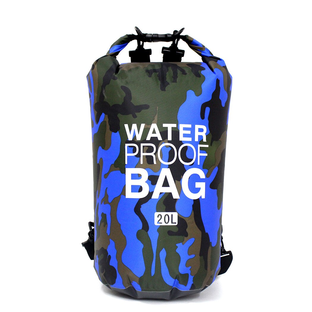 20 liter 60 liter sportssvømmepose pvc vandtæt rygsæk kvinder og mænd sport udendørs bjergbestigning skulderfoldetaske: 20l- f