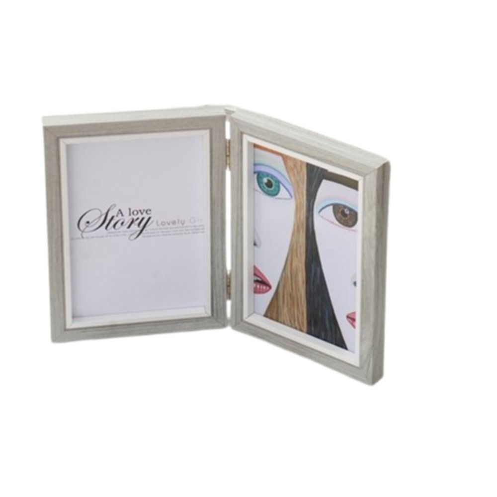 Foldable Hinge Photo Frame Double/Triple Wooden Desktop Album Set 2/3/4/5 Linked 6/7/8 Inches Combination Folding Frame: Lavender