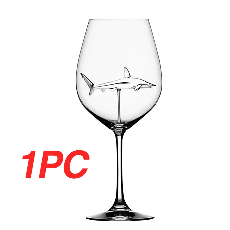 Copo de vidro europeu vidro de cristal tubarão vinho tinto copo de vidro garrafa de vinho de salto alto tubarão vinho tinto copo de festa de casamento presente: 1 PC