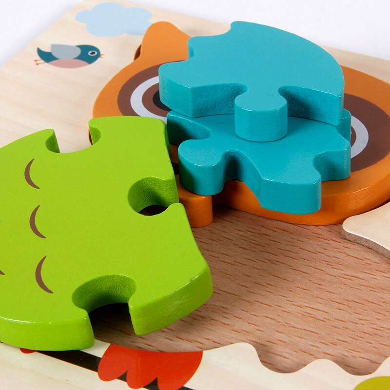 Creativo Per Bambini Puzzle di Legno Prima Infanzia Giocattoli Educativi 3d Puzzle Di Sviluppo di Intelligenza del Giocattolo