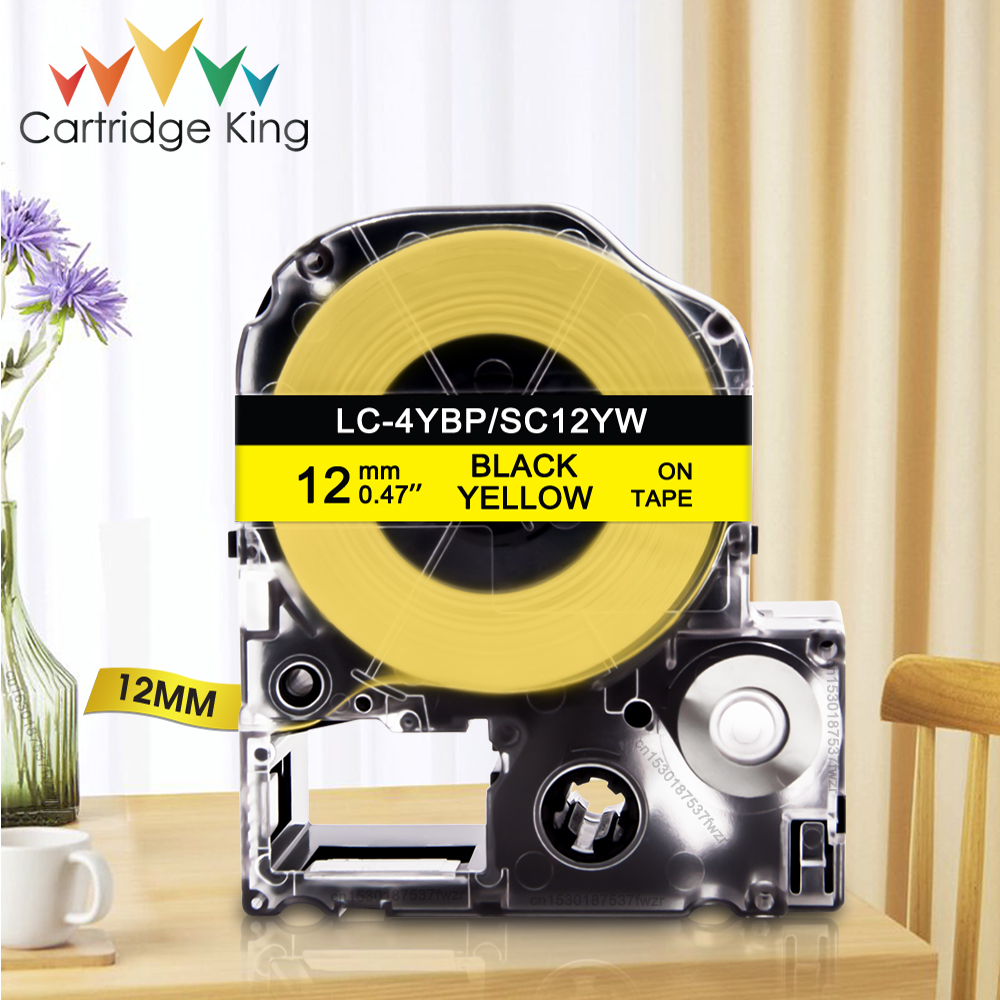 6/9/12mm Replace for Epson Label Tape SS12KW SS9KW SS6KW ST12KW LK-4WBN Compatible for Espon LW-300 LW-400 LW-600P LW-700 Maker