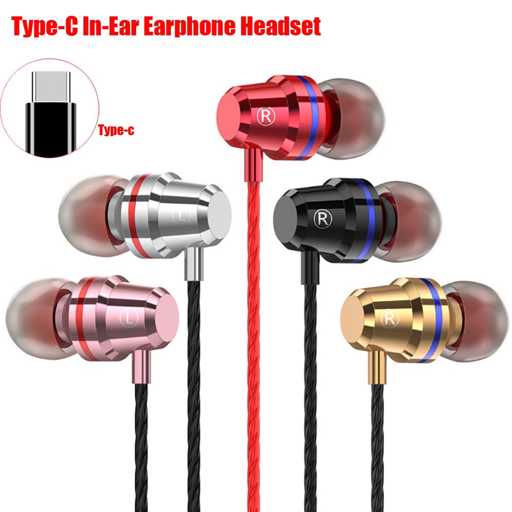 Case Type-c Usb-c In-ear Earphone Headset Headphone Earbuds Wth Wire-controlled Mic Наушники