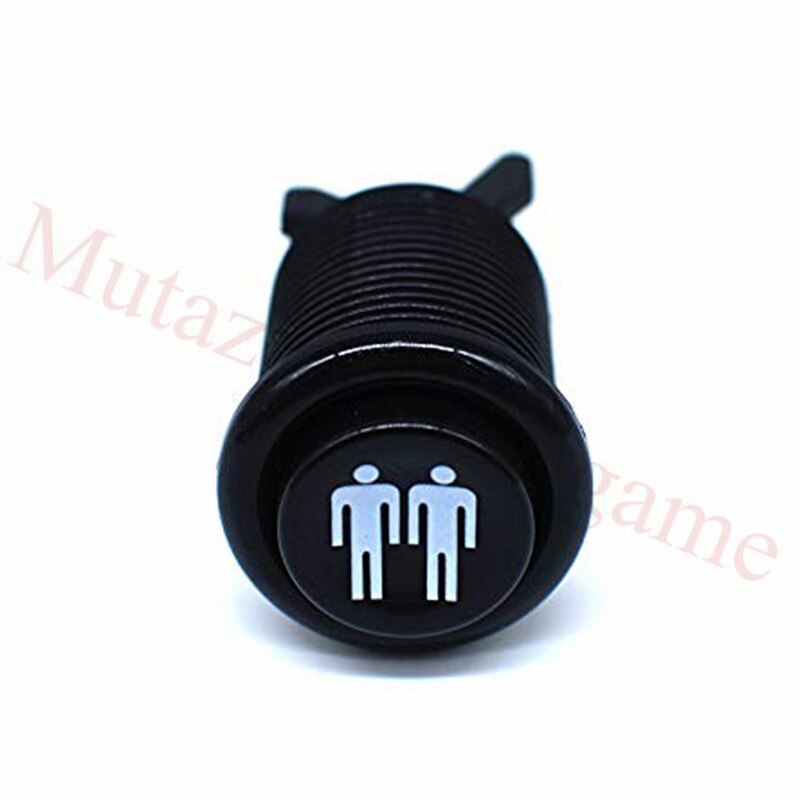 Happ style 1p/2p/3p/4p playe wit/zwarte start amerikaanse drukknoppen met microschakelaar voor arcade machine games mame jamma onderdelen: Zwart 2p
