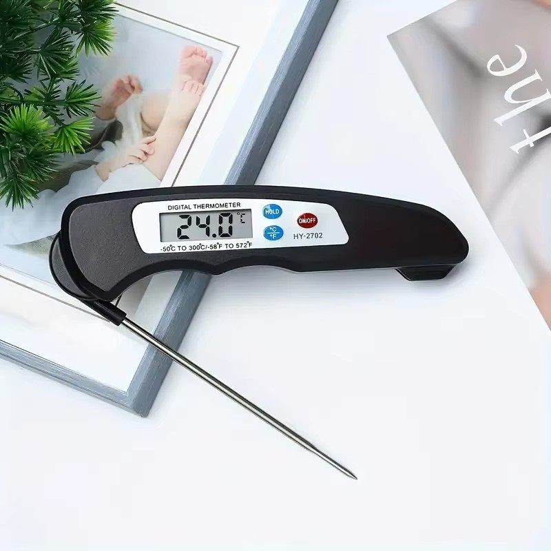 Foldable Instant Read Meat Thermometer Magnetic Stainless Steel Kitchen Food Probe Water Cooking BBQ Digital Meat Thermometer
