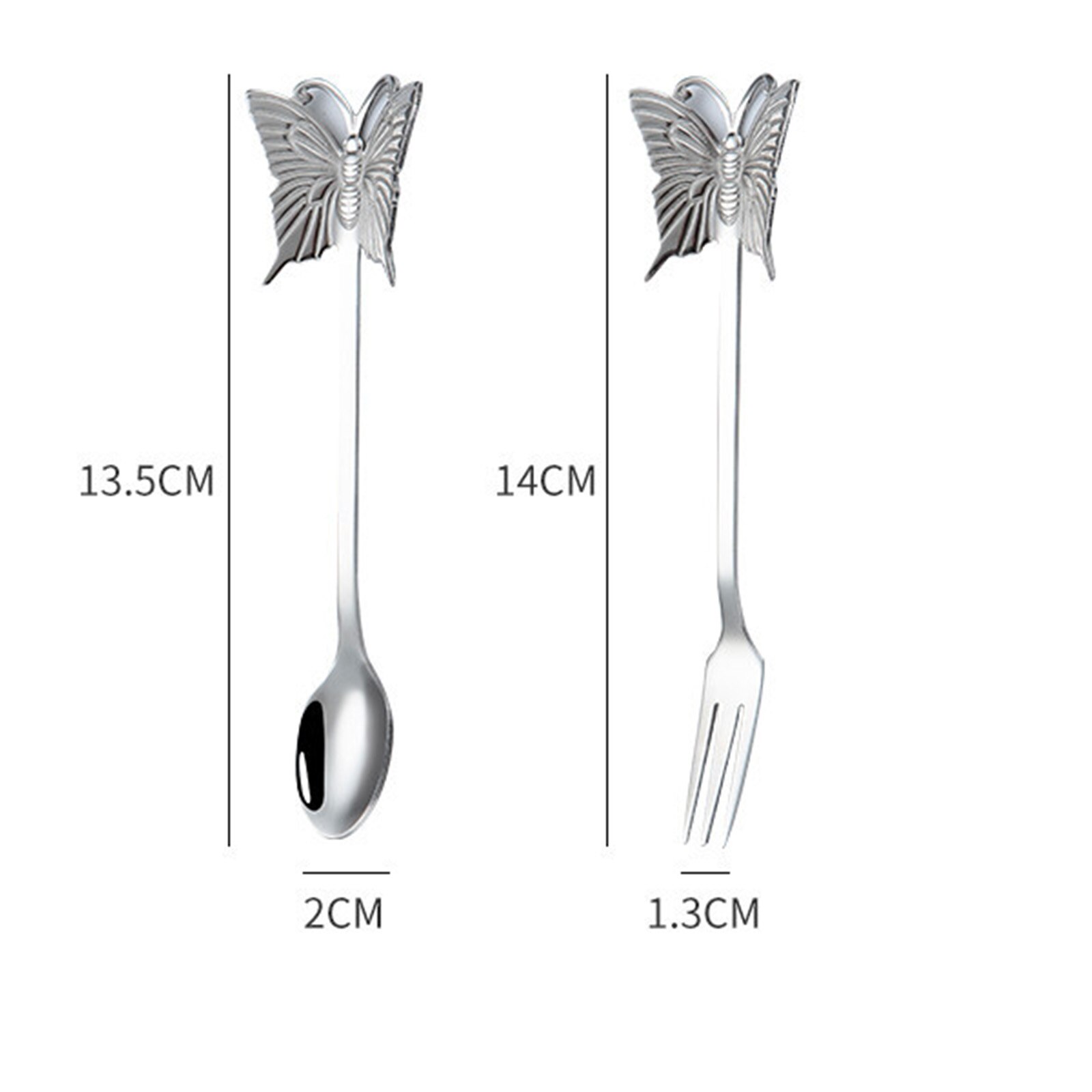 Butterfly Stainless Steel Coffee Spoon Milk Teaspoon Dessert Snack Scoop Ice Cream Stirring Spoons Kitchen Dining Tableware,1PCS