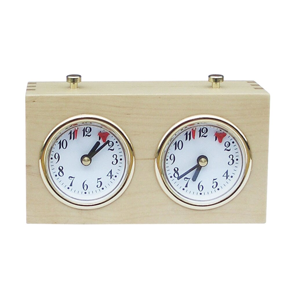 Countdown Analog Board Game Easy Operate Portable Wooden Mechanical Competition Accurate Chess Clock Timing Tools Durable