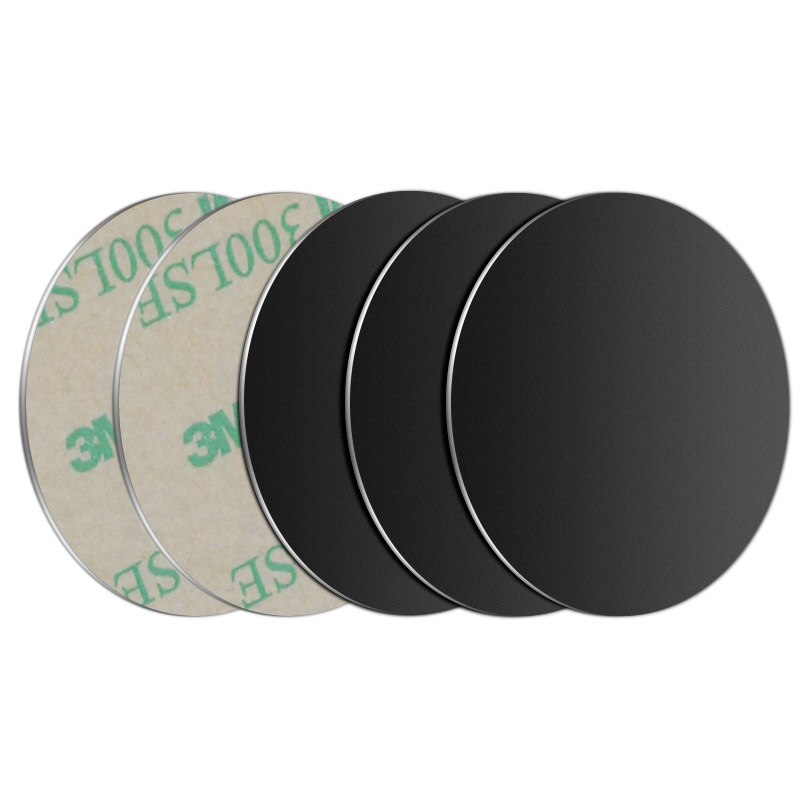 5 uds pegatina placa de Metal disco hoja de hierro para imán soporte para teléfono móvil para soportes magnéticos para teléfono de coche: Negro