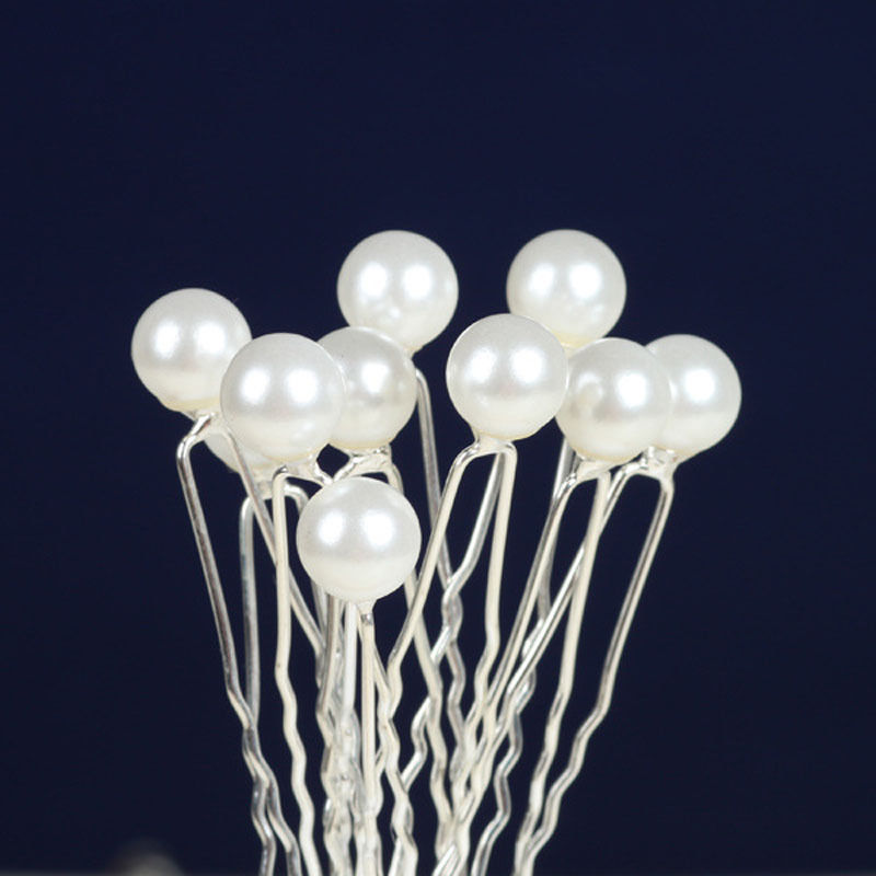 20 Stks/partij 6Cm Enkele Witte Parel Haarspelden Bruids Haarspelden Bruiloft Haar Accessoires Voor Vrouwen