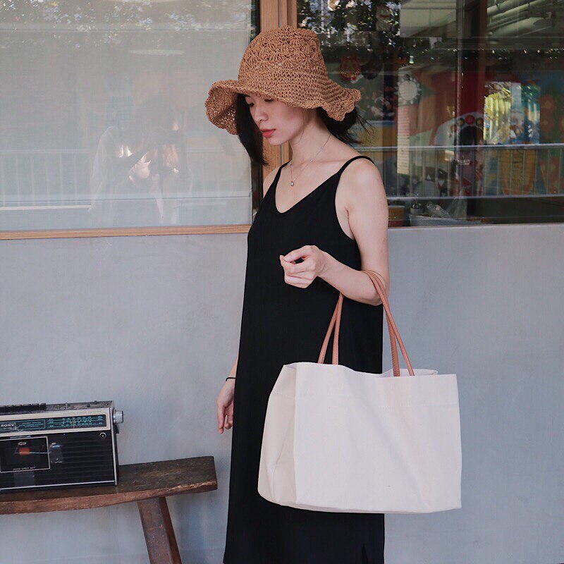 Bolso de compras grande, bolso de lona Jumbo informal blanco de verano, bolso de playa, bolso de hombro
