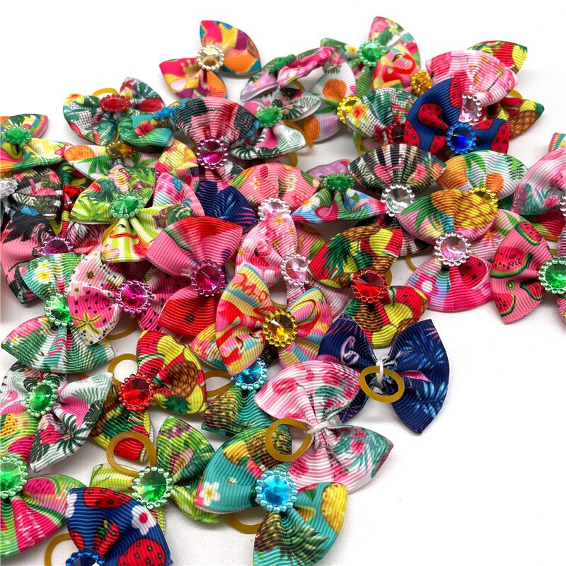 30/50Pcs Hond Haarelastiekjes Hond Haaraccessoires Elastiekje Hond Accessoires Kleine Hond Bows Honden Haar bows Dierbenodigdheden