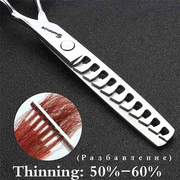 6 inch hairdressing scissors Barber Shop haircuts precision scissors barber accessories hairdressing supplies Chunker scissors: Thinning 50-60