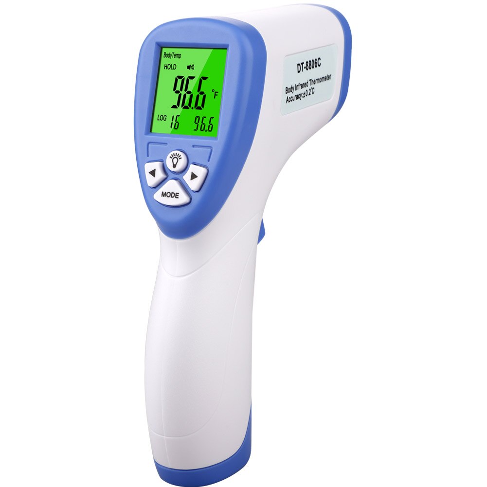 Digital lcd-baggrundsbelysning ikke-kontakt ir infrarødt termometer krop pande temperaturmåler med automatisk nedlukningsfunktion: A2