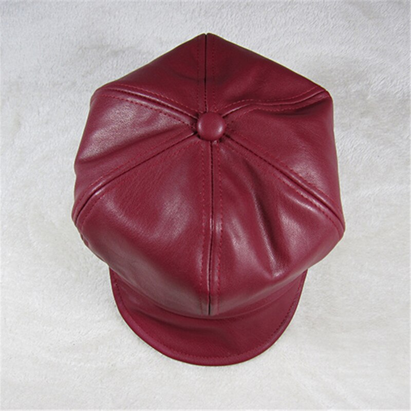 Winter children Girls PU Leather Newsboy Caps Kids Girls Autumn octagonal cap Child hat Autumn