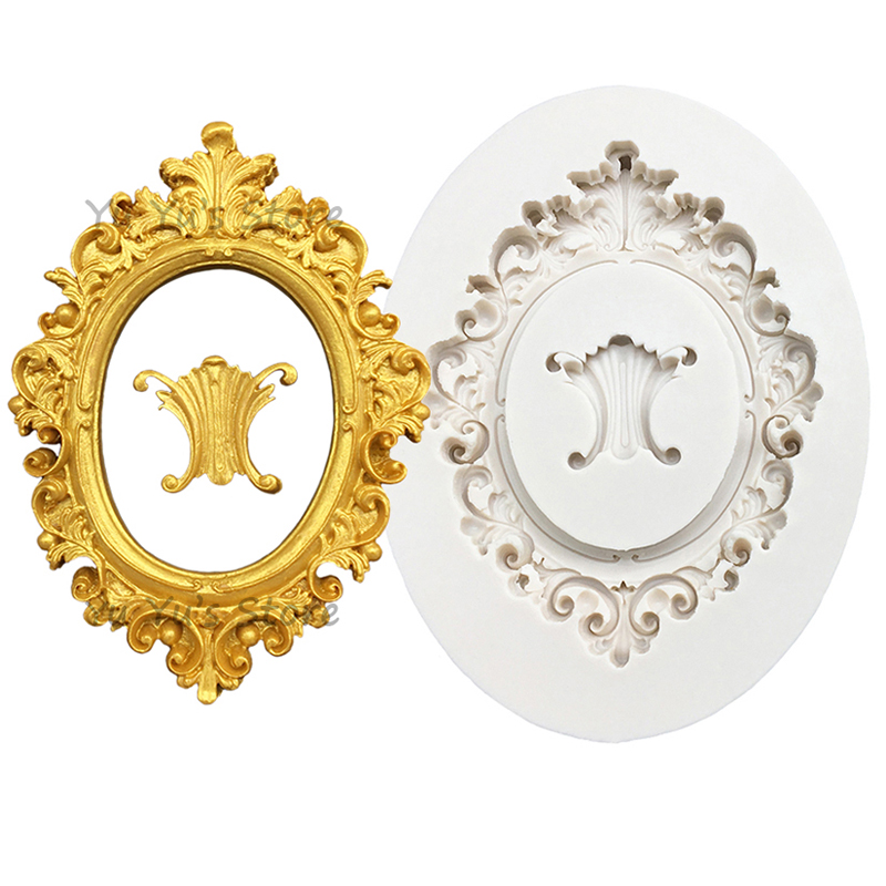 Photo Frame Mirror Silicone Mold Resin Tools Sugarcraft Cupcake Baking Mold Fondant Cake Decorating Tools: Orange